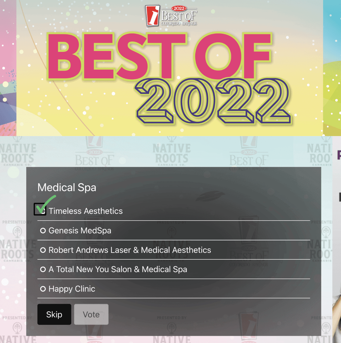Colorado Springs Medical Spa Voting